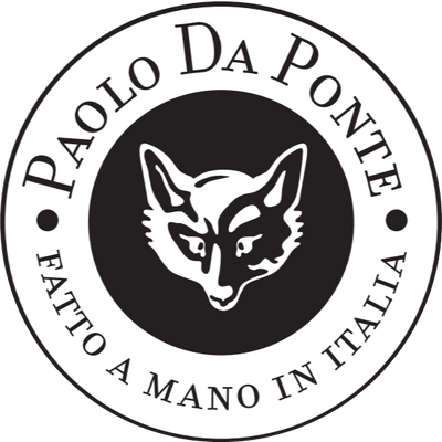 Paolo da Ponte logo, consisting in a white fox head on black background