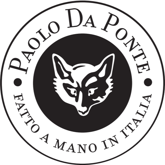 Paolo da Ponte logo, consisting in a white fox head on black background