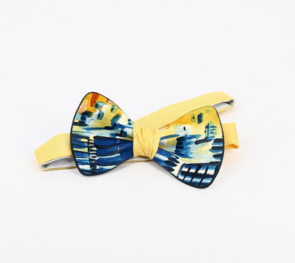painted bow tie with skyline sunset